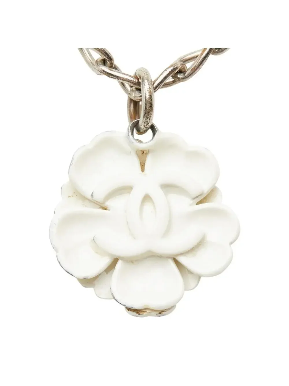 Chanel Cc Logo Pendant Necklace Silver- #299431C66B